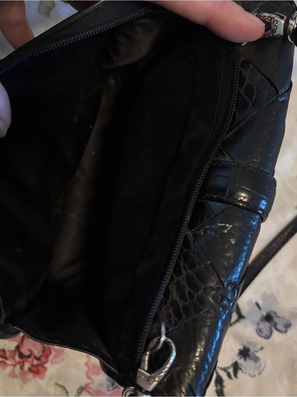 Brighton Black Quilted Heart-Lock Crossbody Bag - Picture 5 of 7